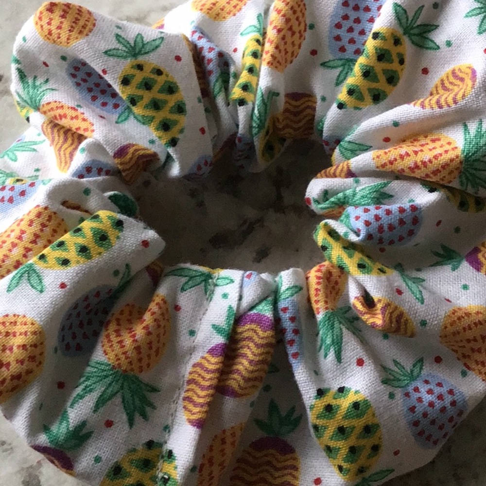 White pineapple scrunchie new fruit scrunchies